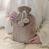 Bouillotte en Fourrure à Pompons Marron